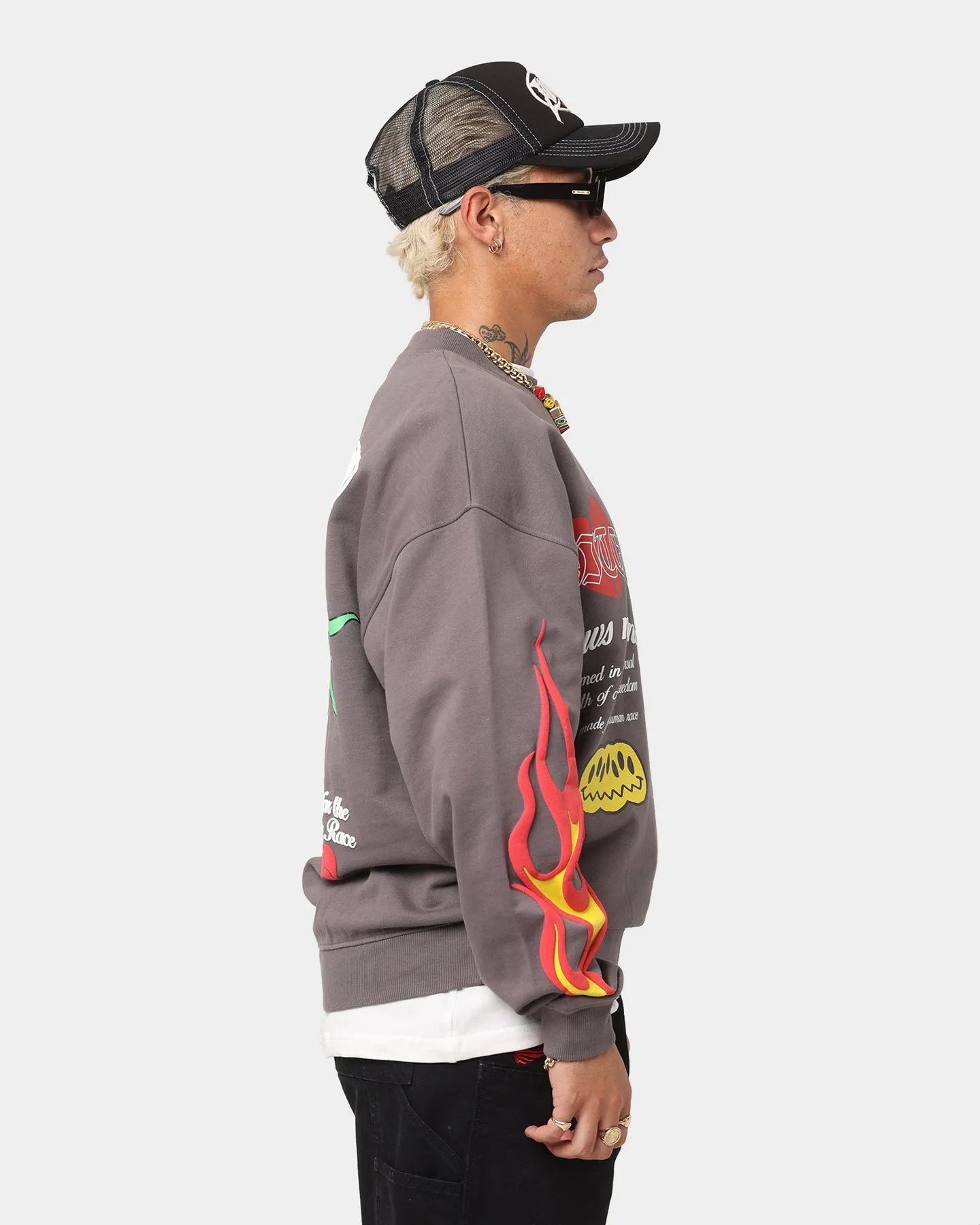 Loiter Freedom Multi Logo Crewneck Charcoal