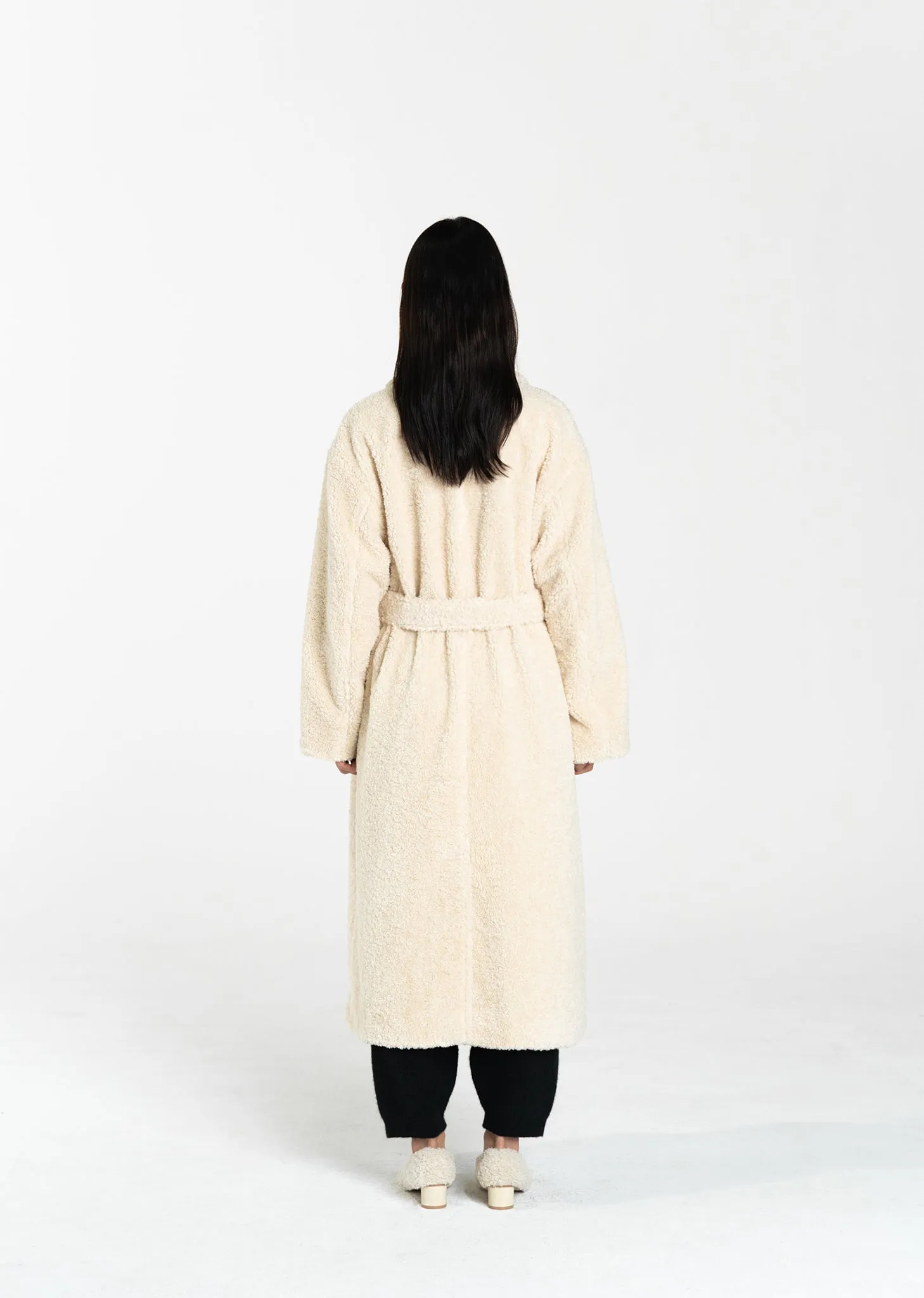 Long Curly Wrap Overcoat