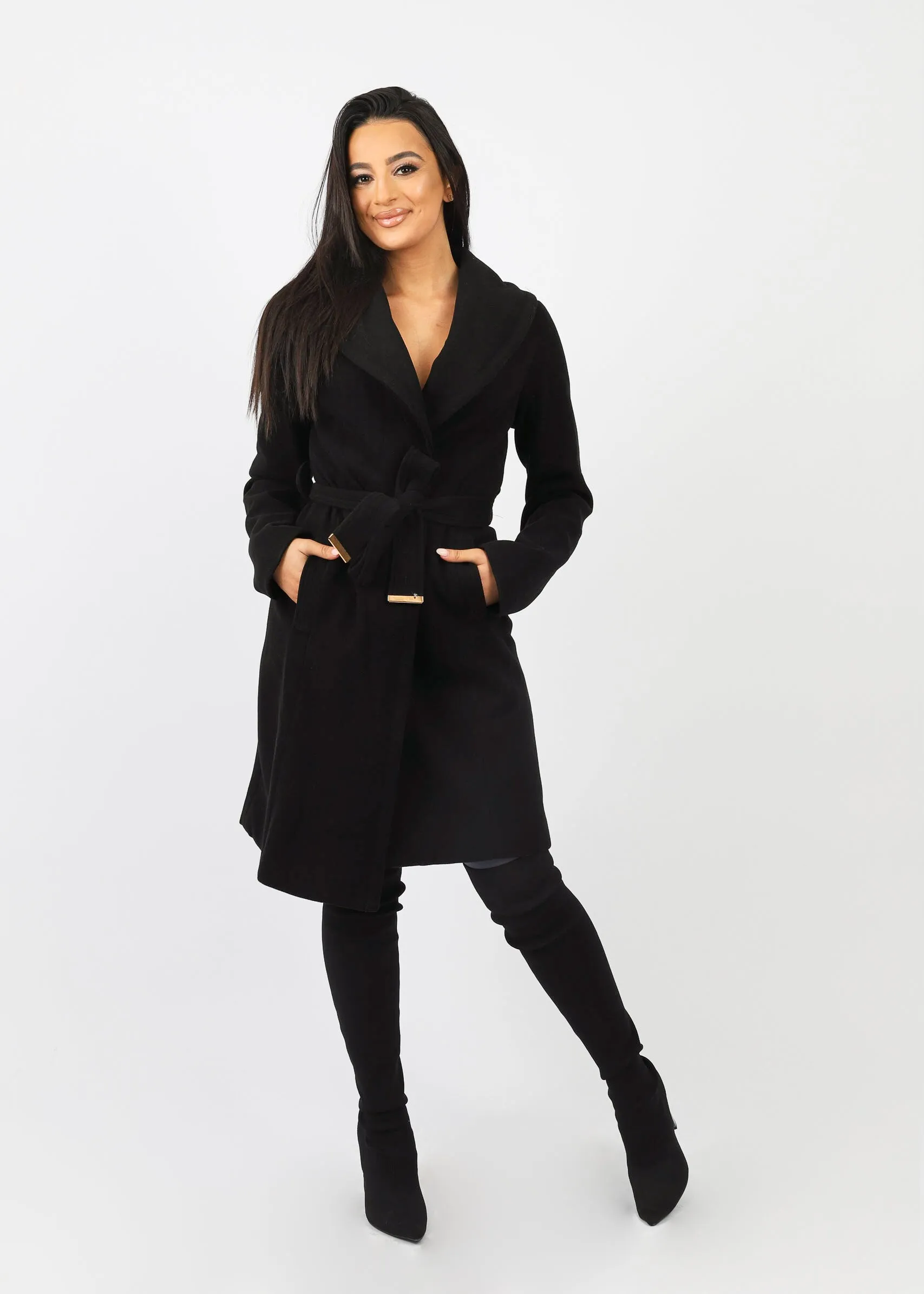 Long Sleeve Coat With Tie