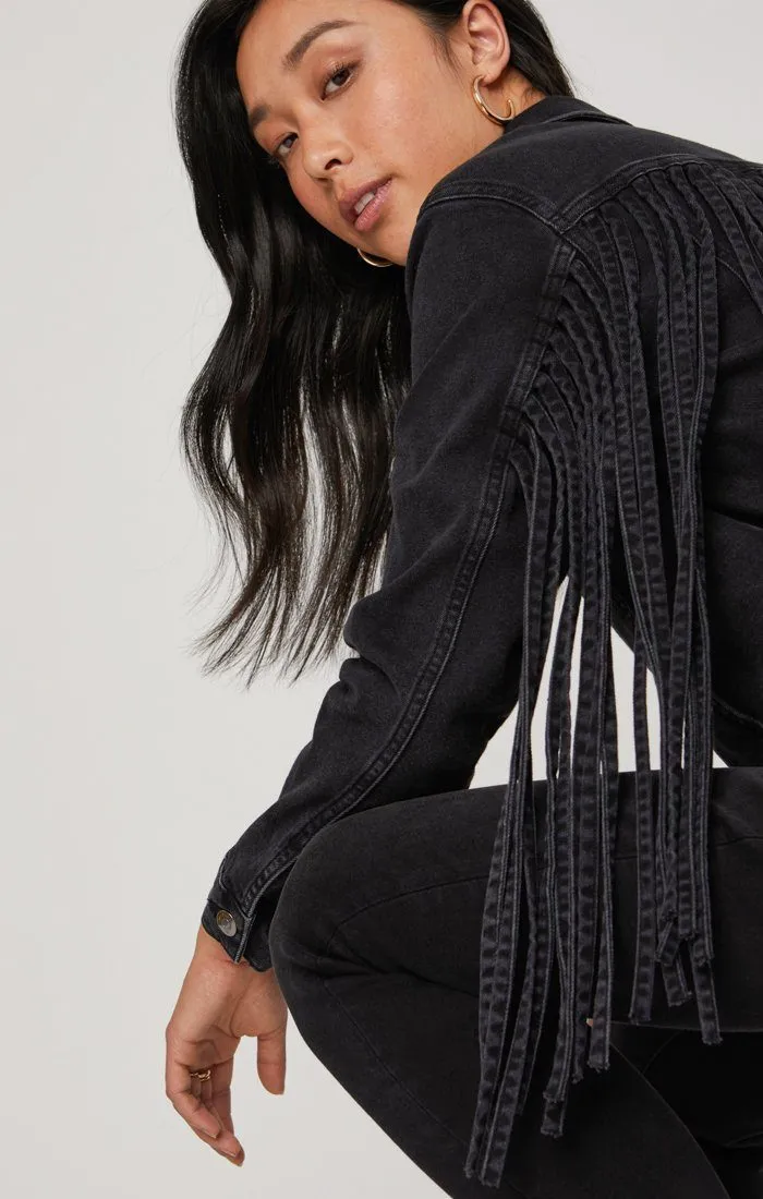 LUNA JACKET IN SMOKE FRINGE GOLD ICON