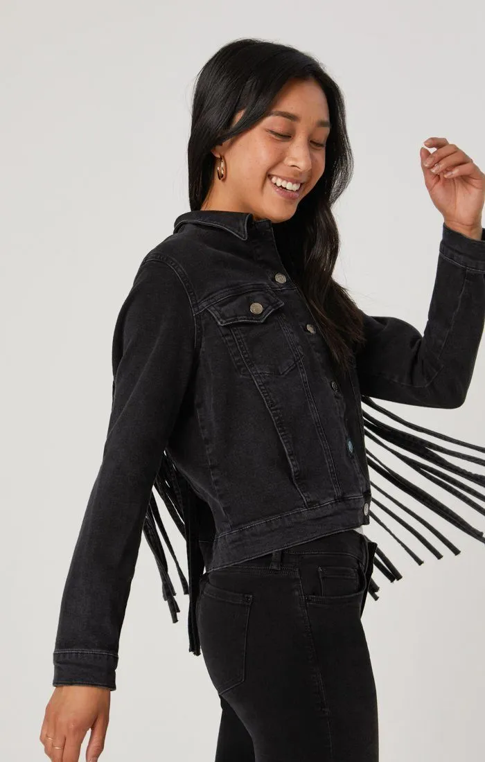 LUNA JACKET IN SMOKE FRINGE GOLD ICON