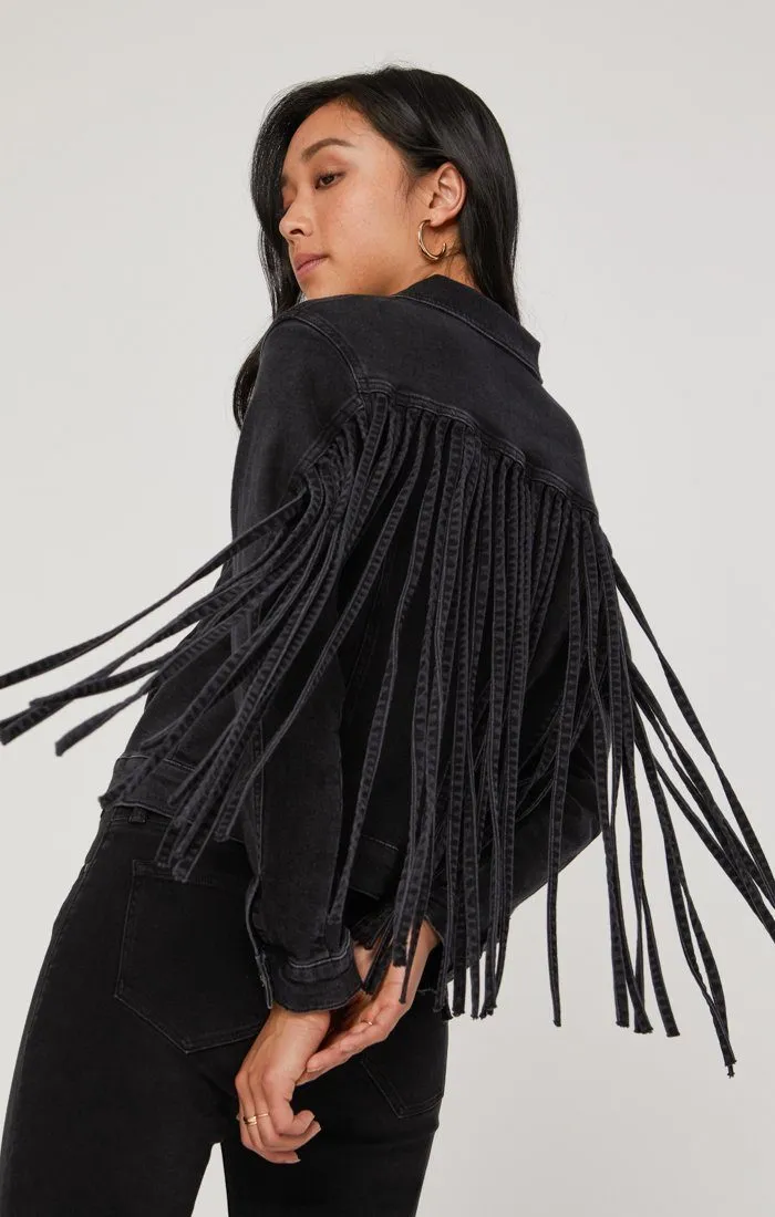 LUNA JACKET IN SMOKE FRINGE GOLD ICON