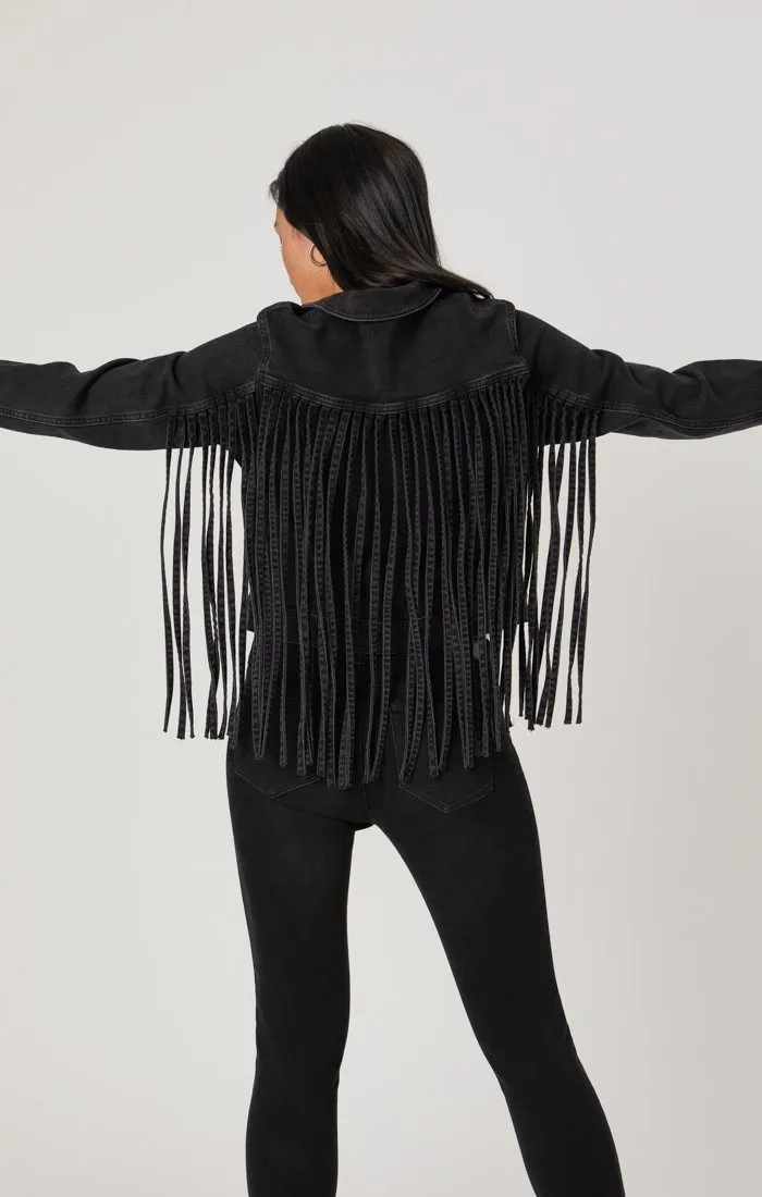 LUNA JACKET IN SMOKE FRINGE GOLD ICON