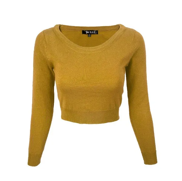 Mak Round Neck Crop Sweater Knit Crop Top S-XL