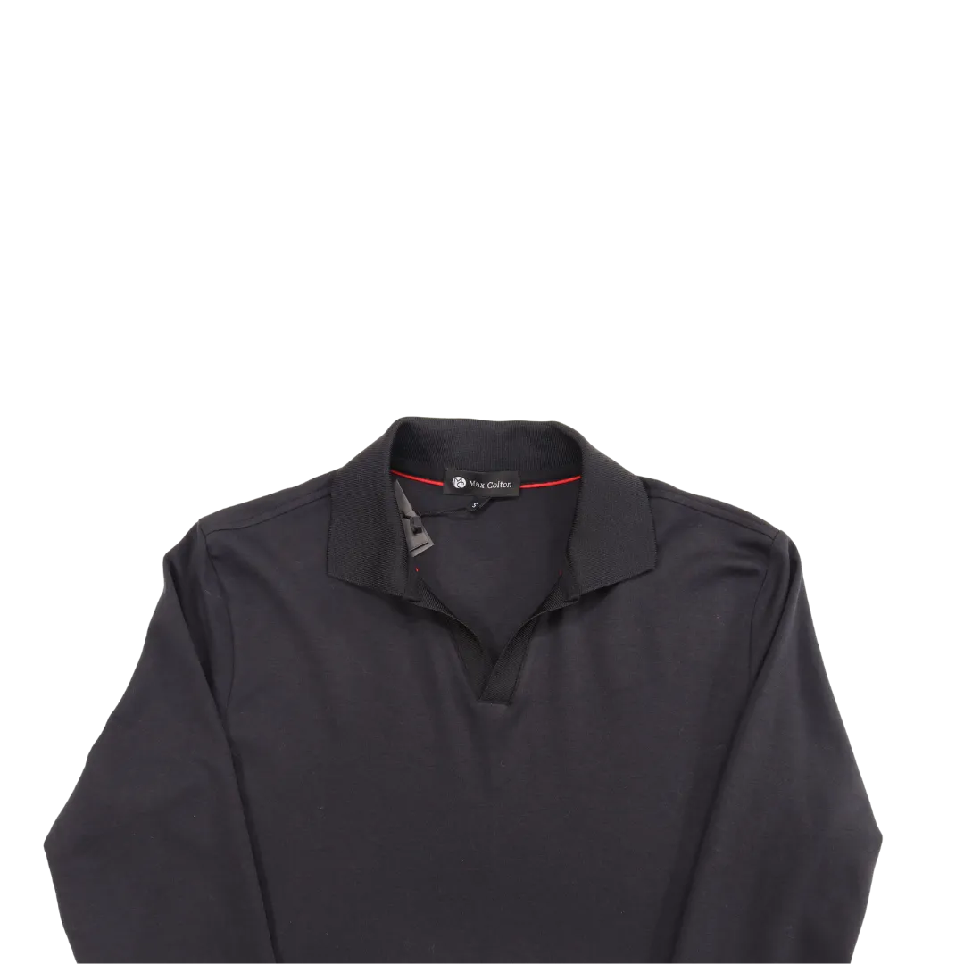 Max Colton Black Long Sleeve Knit Shirt