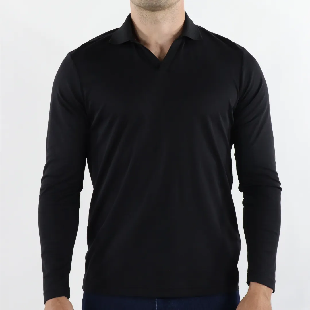 Max Colton Black Long Sleeve Knit Shirt