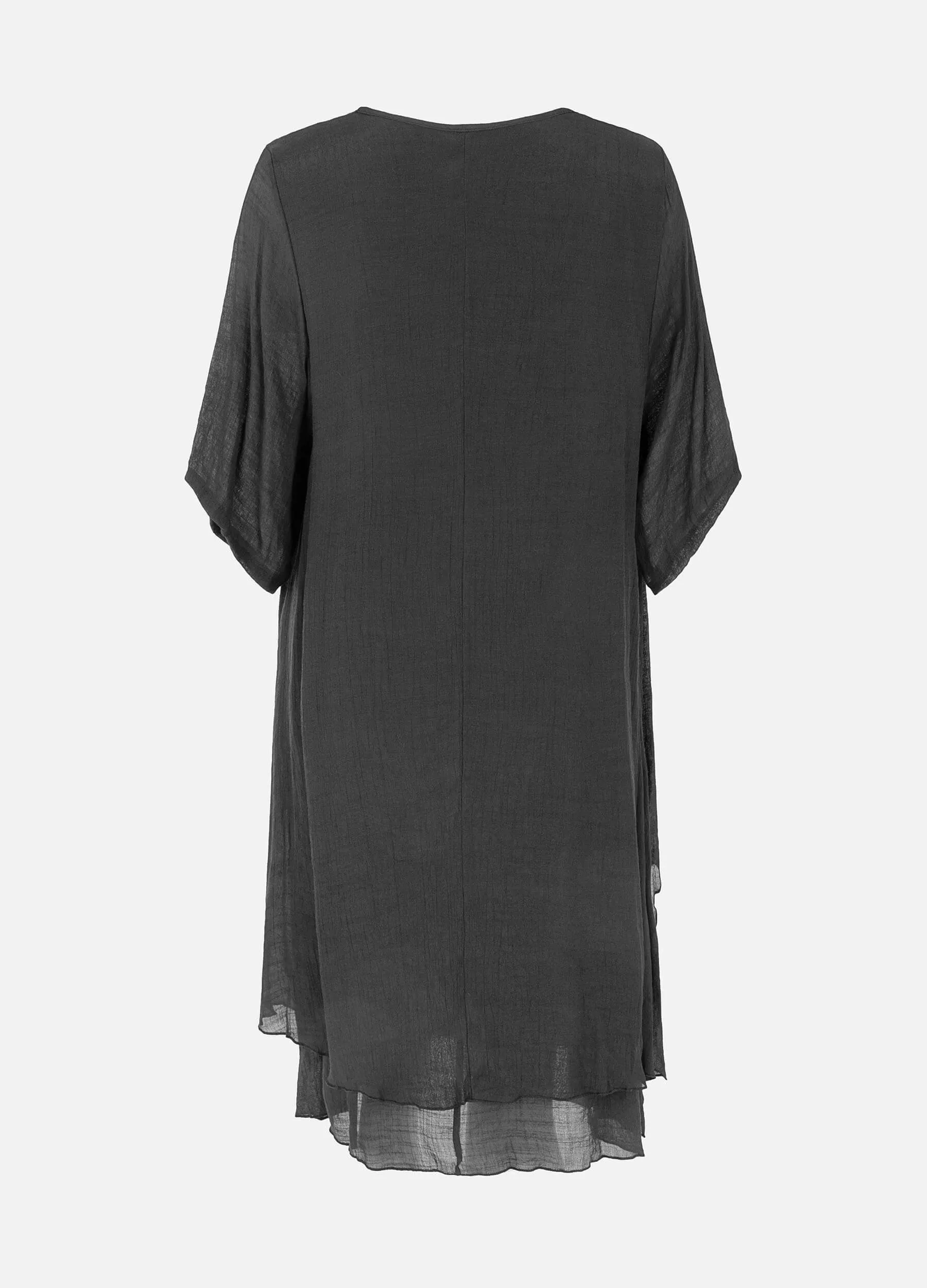 MECALA Women's Cardigan Dress with Wooden Feather Necklace(Clearance)