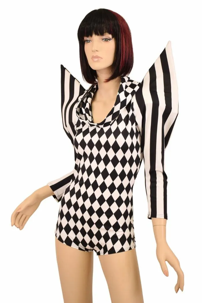 Mega Sharp Shoulder Hoodie Romper