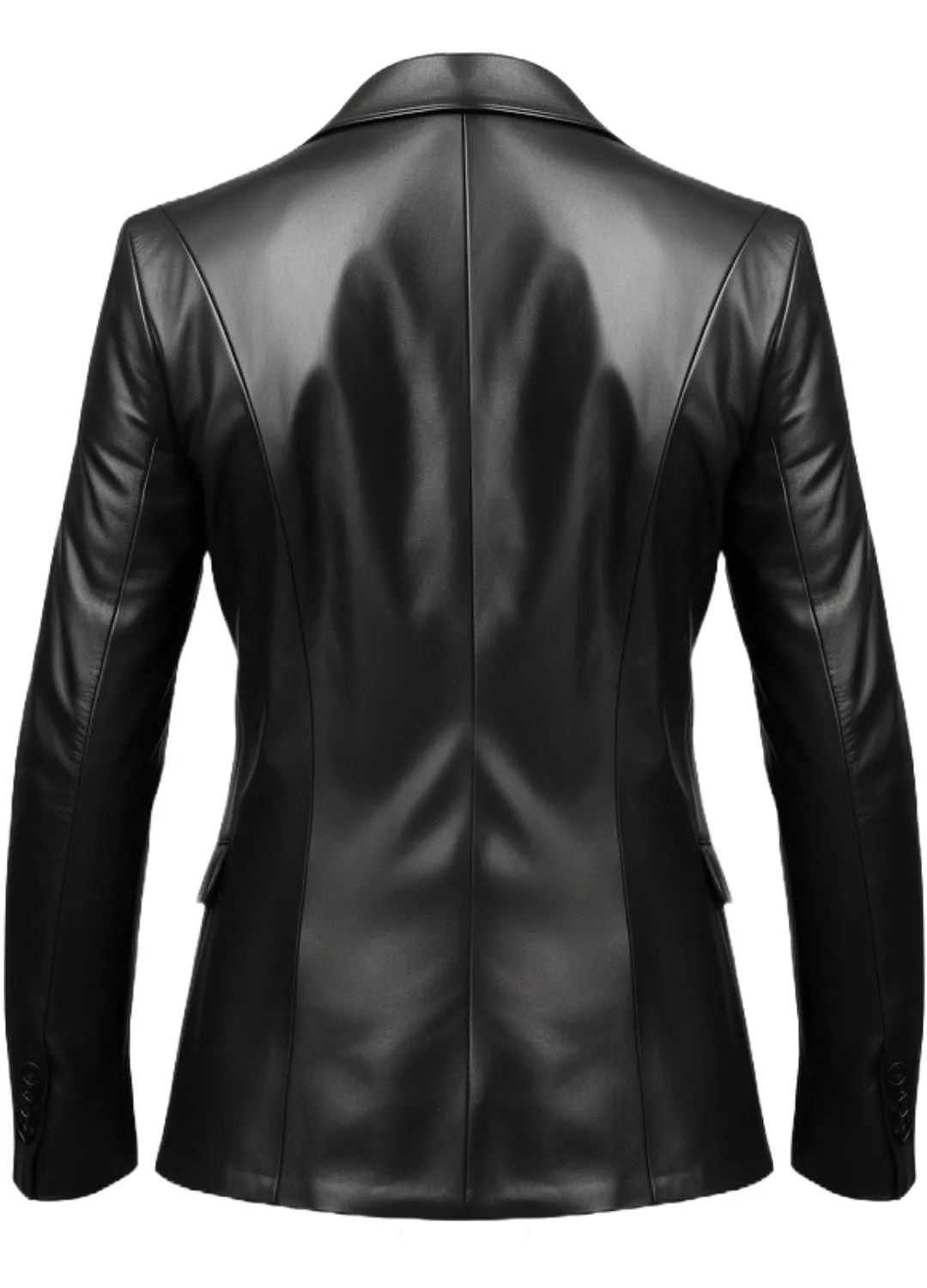 Men 2 Button Leather Blazer