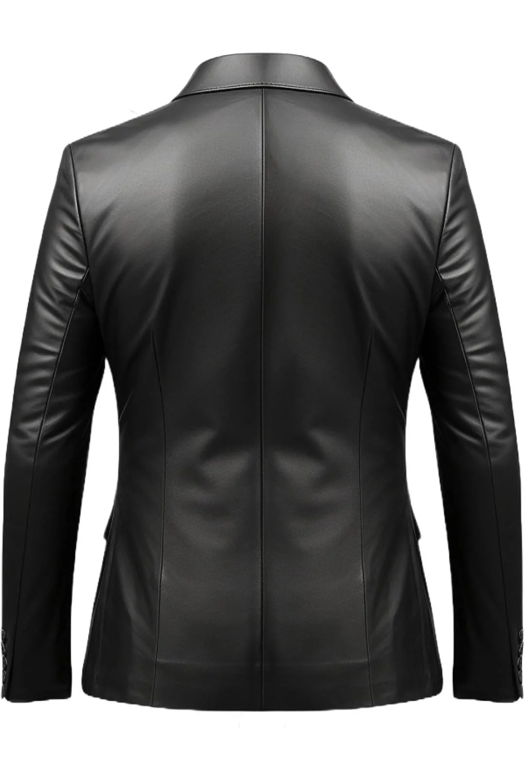 Men Black leather Blazer