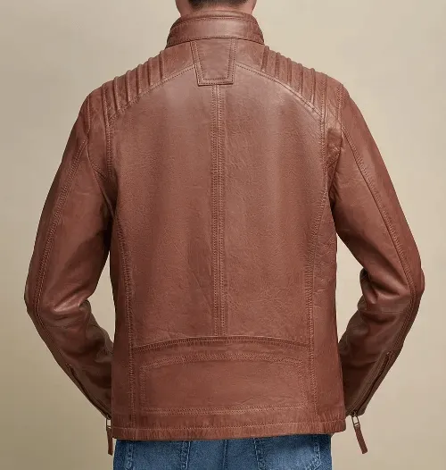 Mens Brown Leather Fashion Jacket