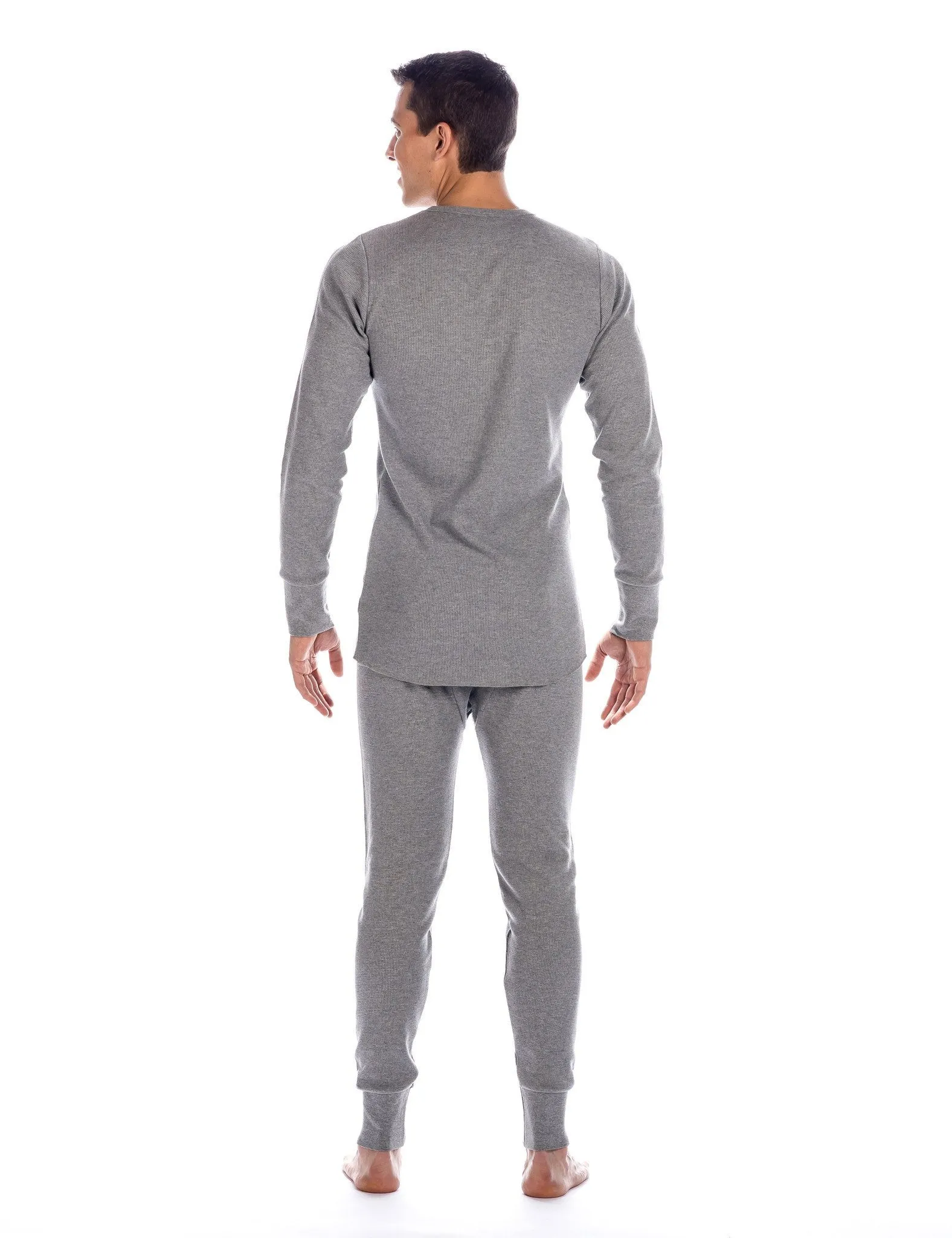 Men's Classic Waffle Knit Thermal Top and Bottom Set