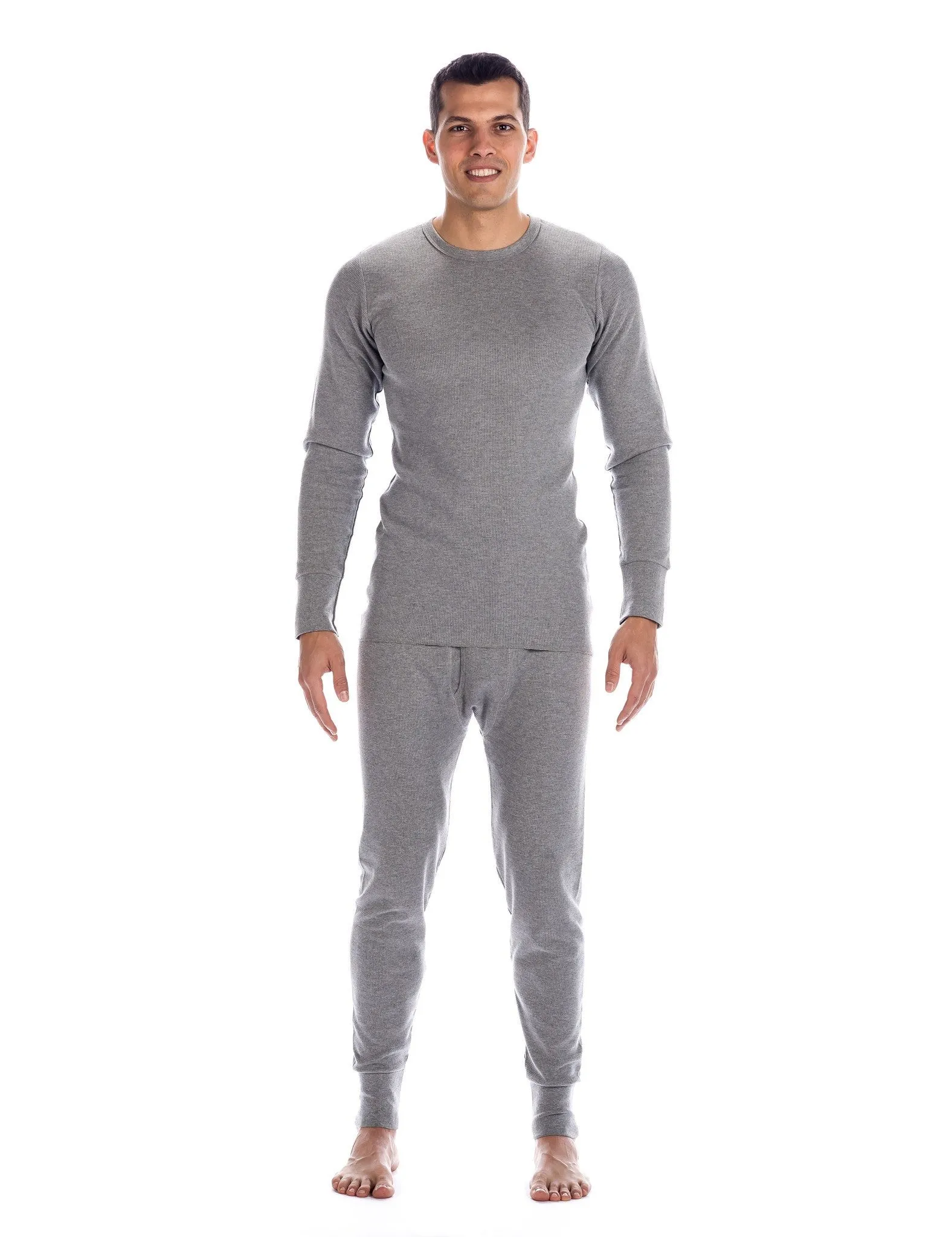 Men's Classic Waffle Knit Thermal Top and Bottom Set