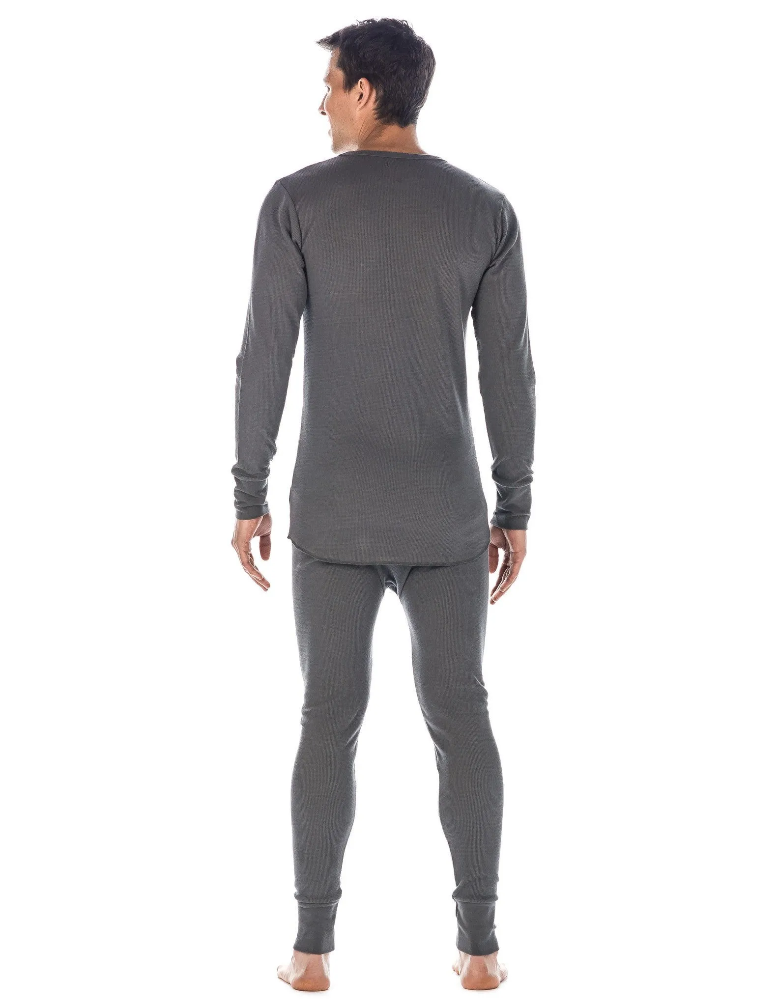 Men's Classic Waffle Knit Thermal Top and Bottom Set