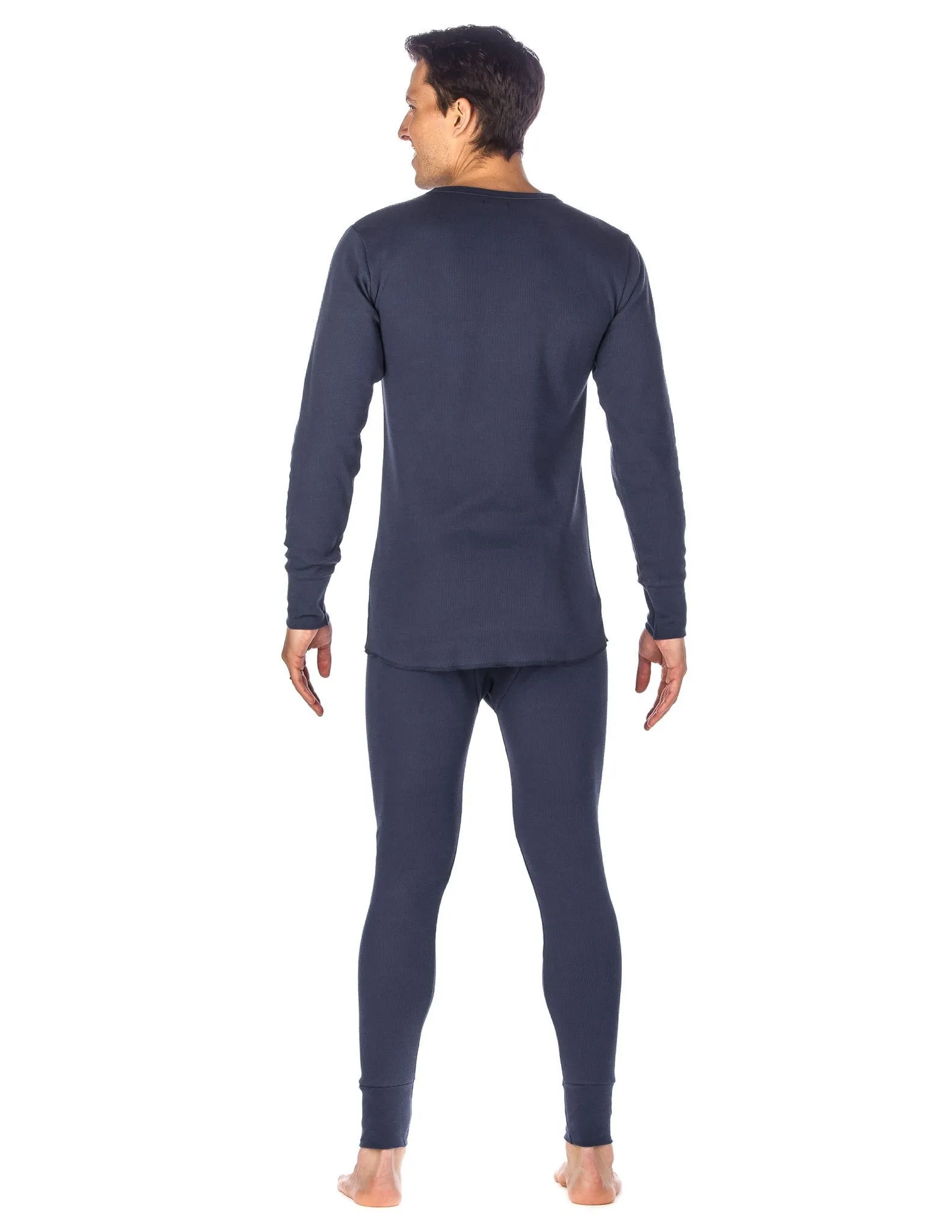 Men's Classic Waffle Knit Thermal Top and Bottom Set