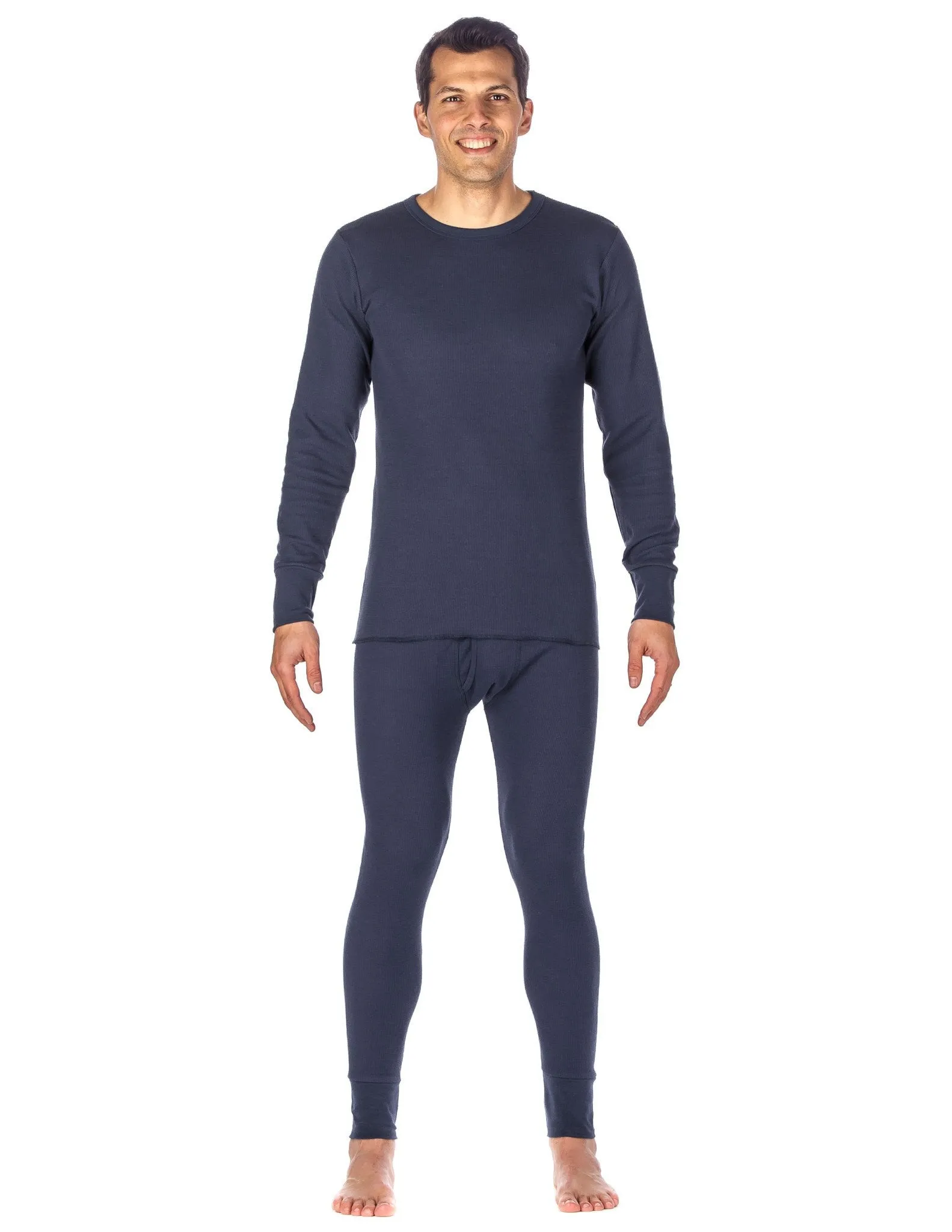 Men's Classic Waffle Knit Thermal Top and Bottom Set