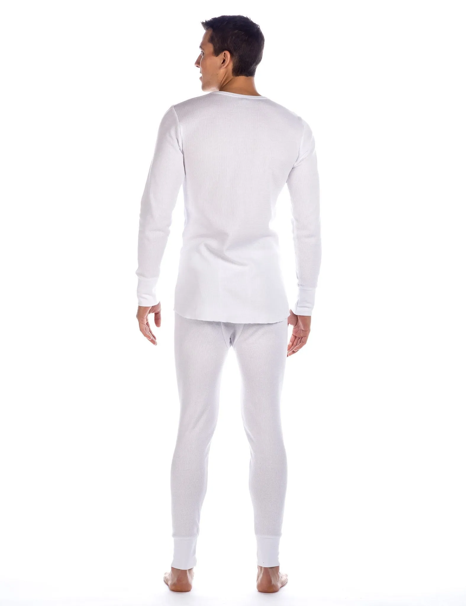 Men's Classic Waffle Knit Thermal Top and Bottom Set