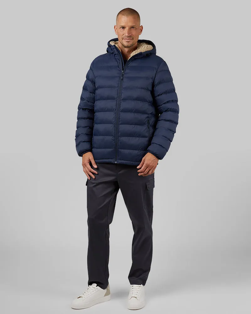 MEN'S HOODED SHERPA-LINED JACKET