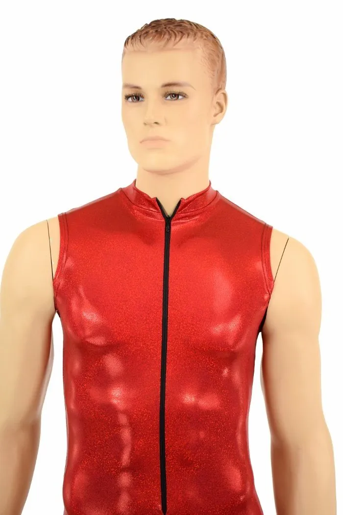 Mens Red Sparkly "Stanley" Romper