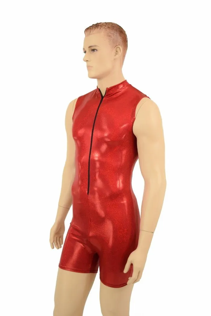 Mens Red Sparkly "Stanley" Romper