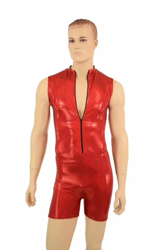 Mens Red Sparkly "Stanley" Romper