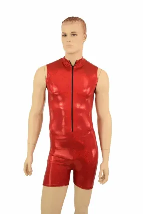 Mens Red Sparkly "Stanley" Romper