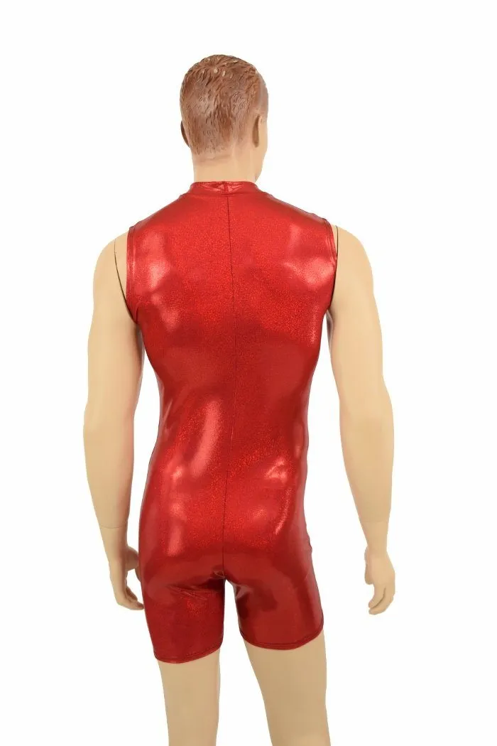 Mens Red Sparkly "Stanley" Romper