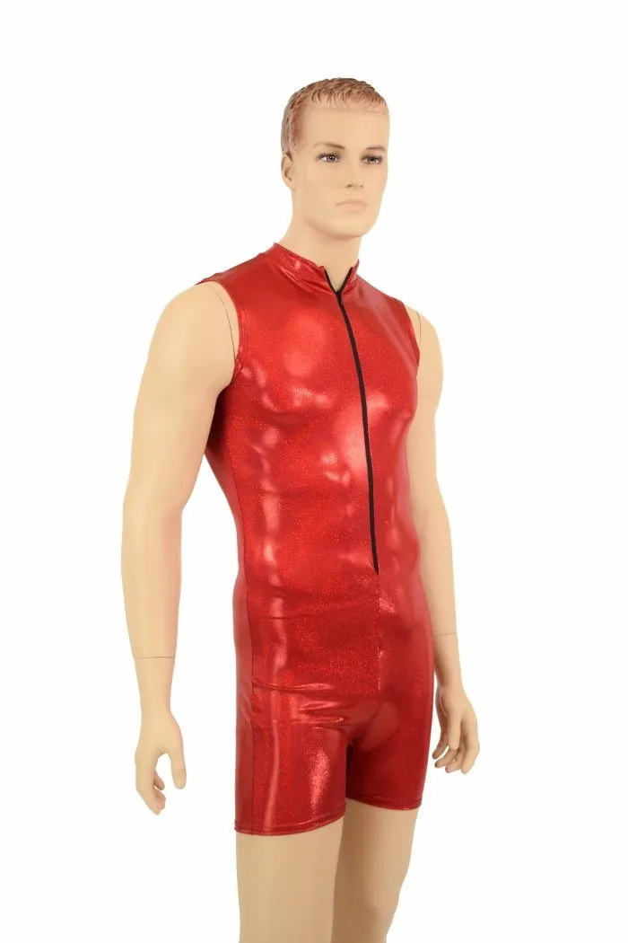 Mens Red Sparkly "Stanley" Romper