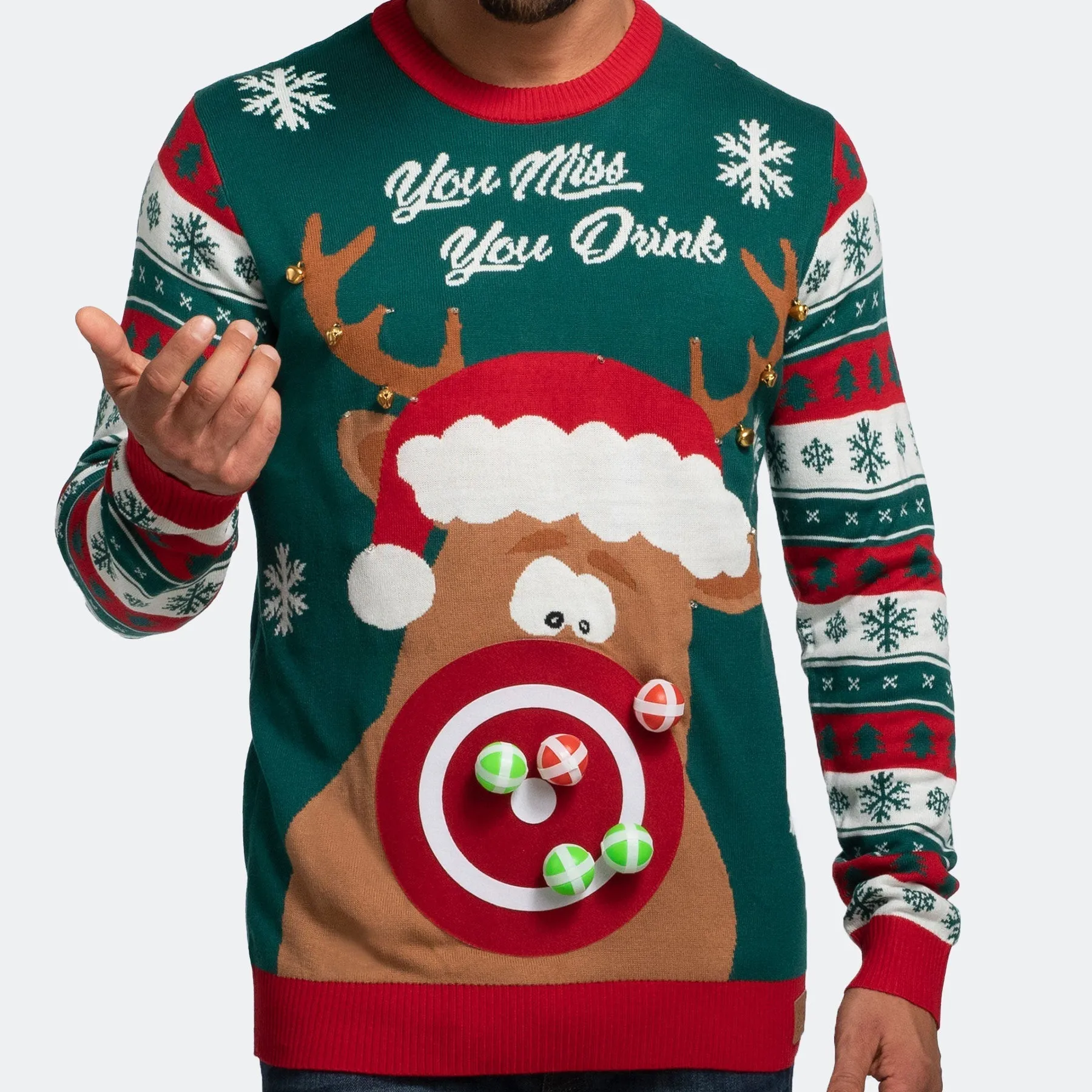 Men’s You Miss, You Drink! Christmas Jumper