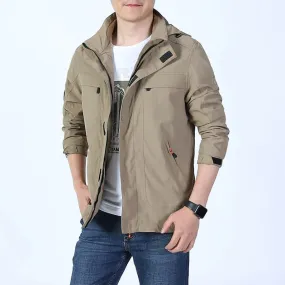 Mens Zip Up Jacket with Removable Hood