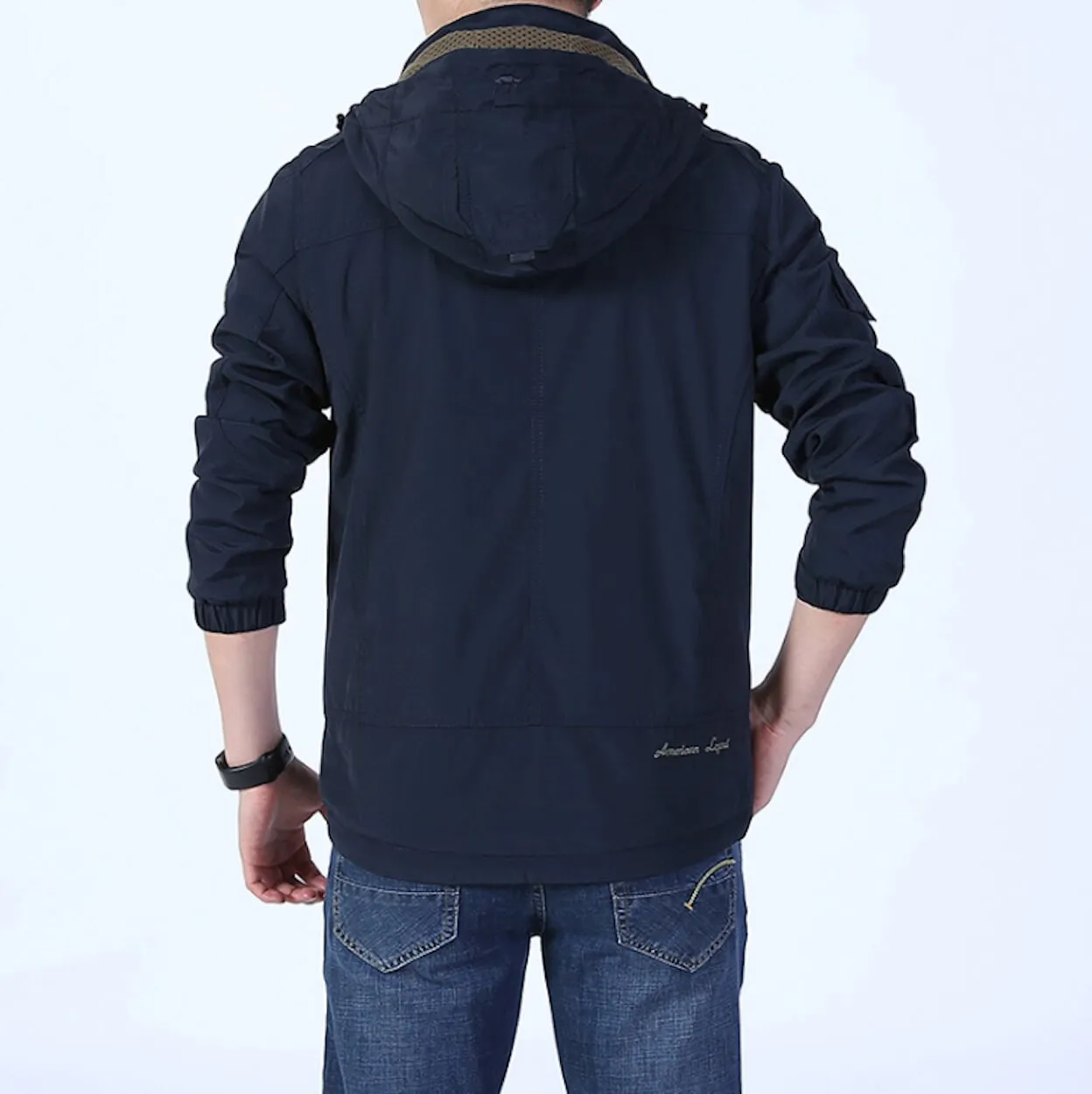 Mens Zip Up Jacket with Removable Hood