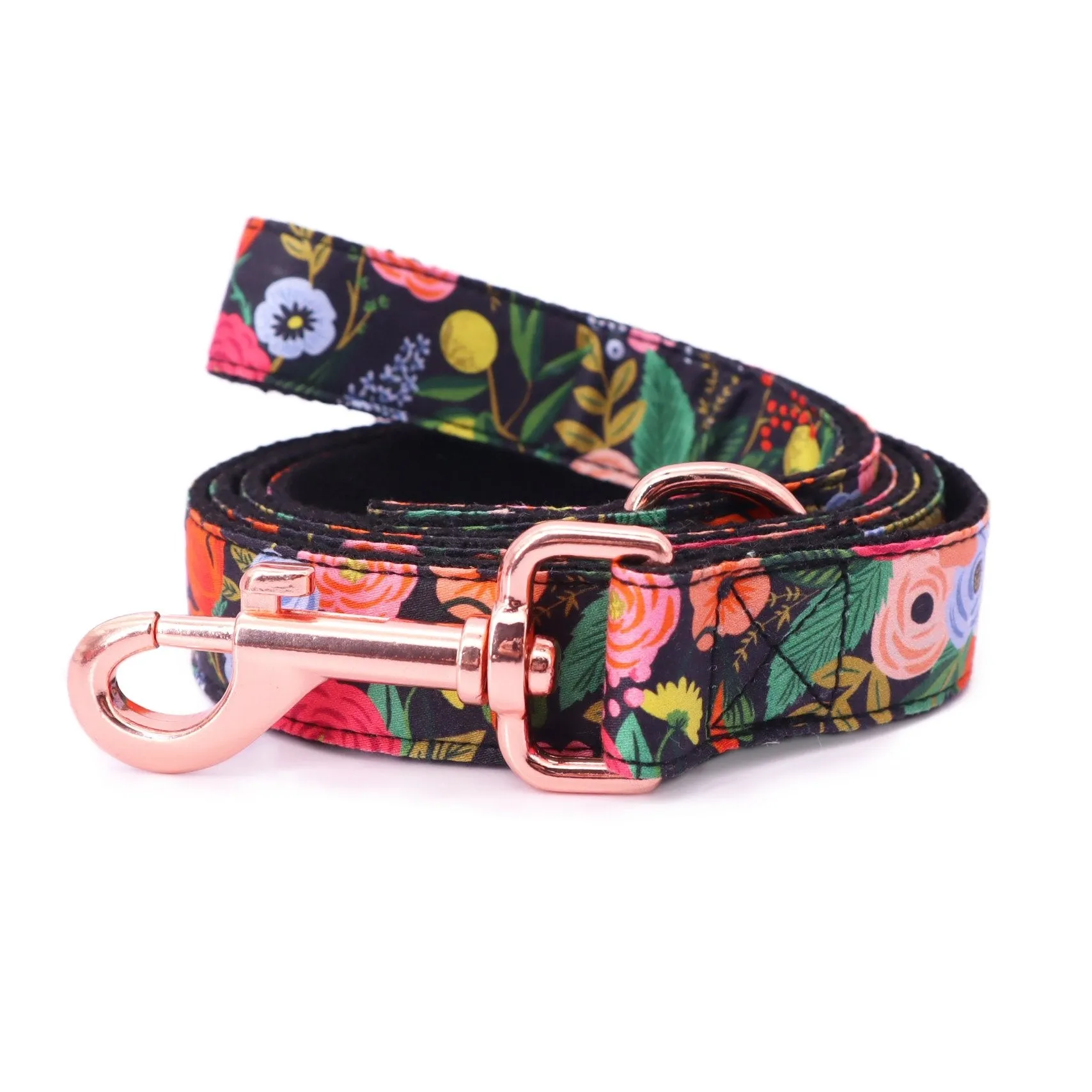 Midnight Floral Bowtie Collar & Leash Set