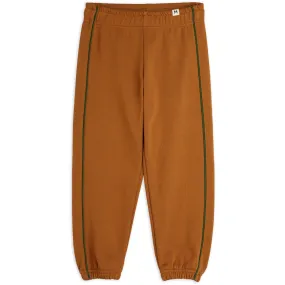 Mini Rodini Brown Plain Piping Sweatpants