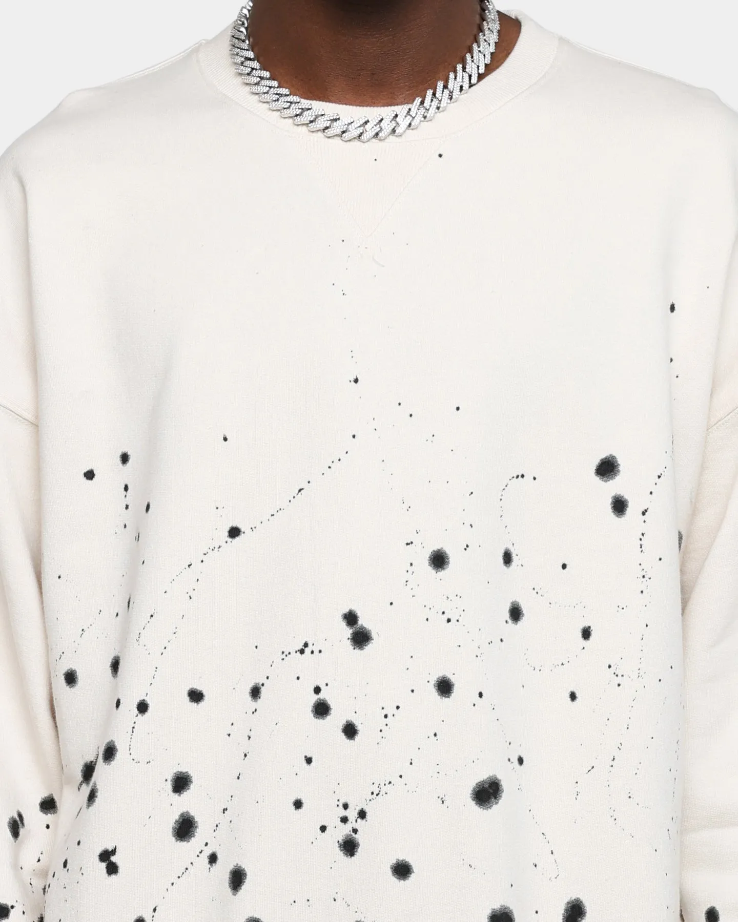 MNML Ink Spill Crewneck Off White