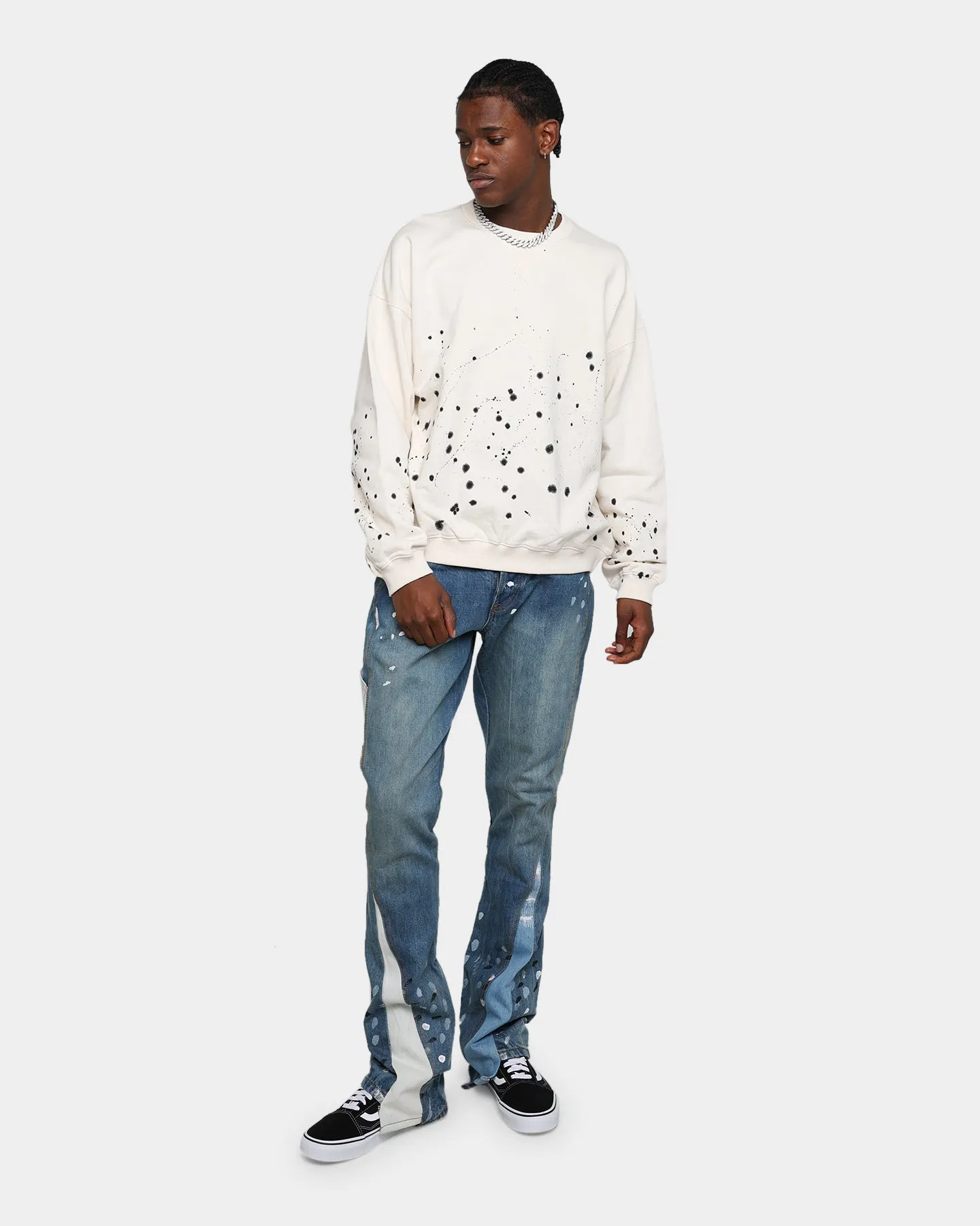 MNML Ink Spill Crewneck Off White