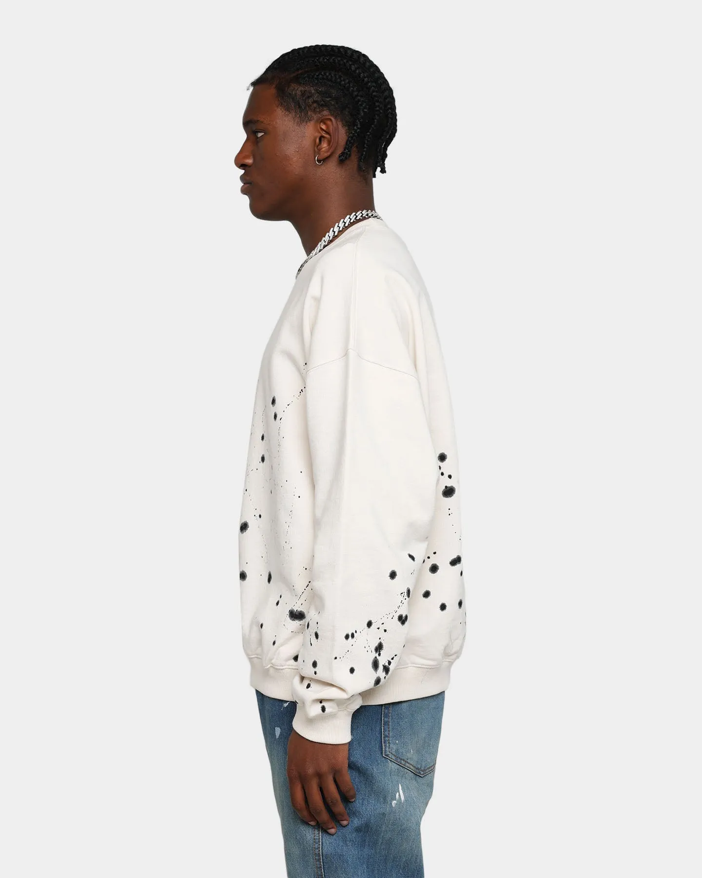 MNML Ink Spill Crewneck Off White