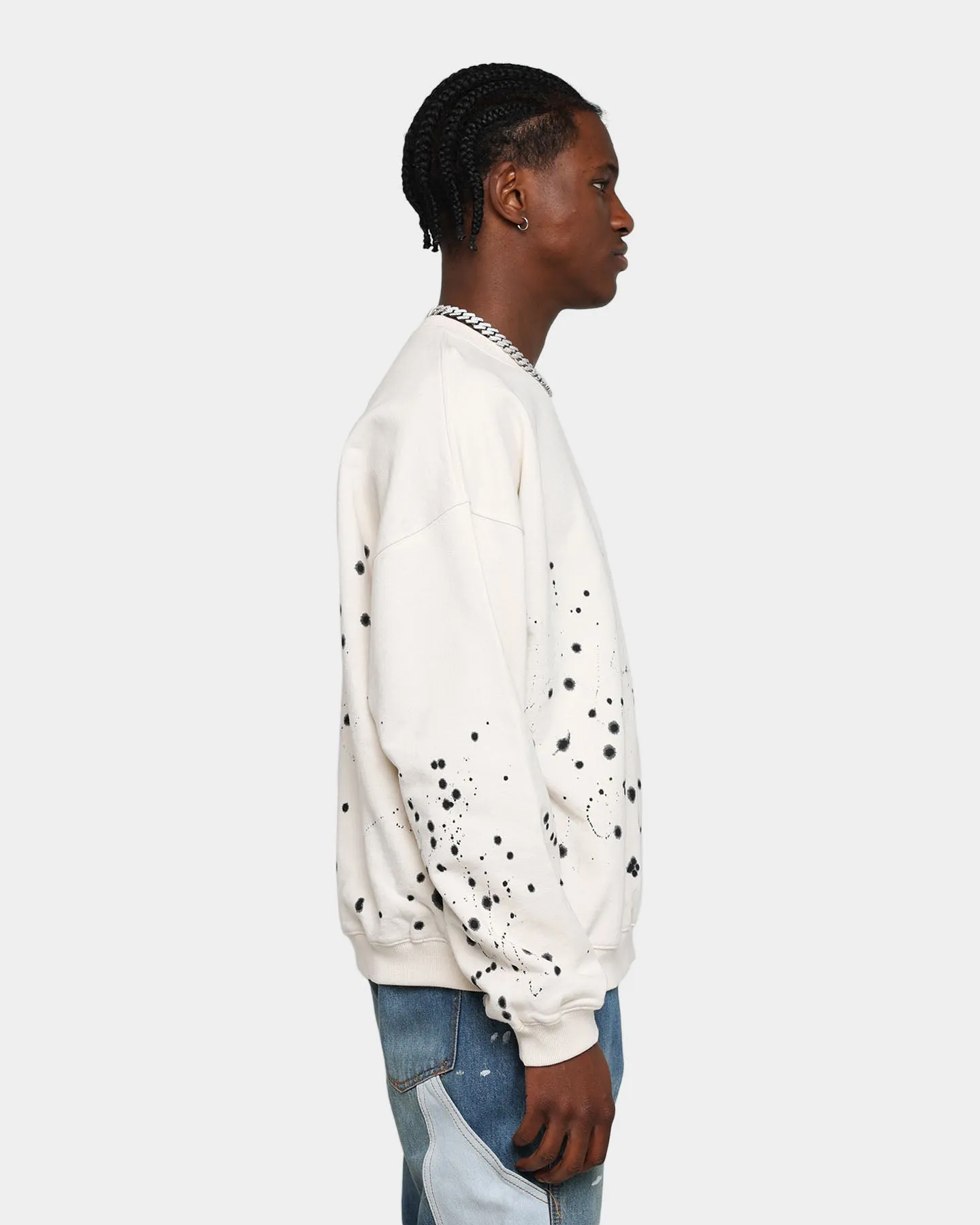 MNML Ink Spill Crewneck Off White