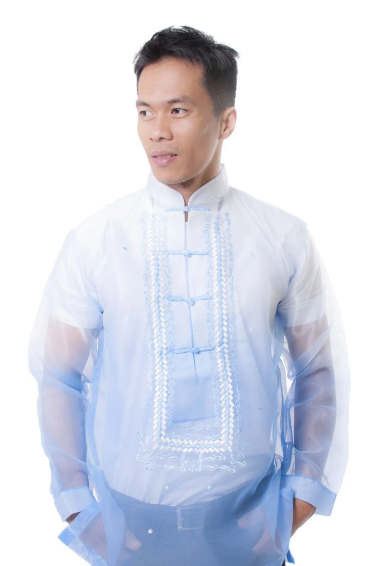 MO15 - Organza Barong Tagalog Blue