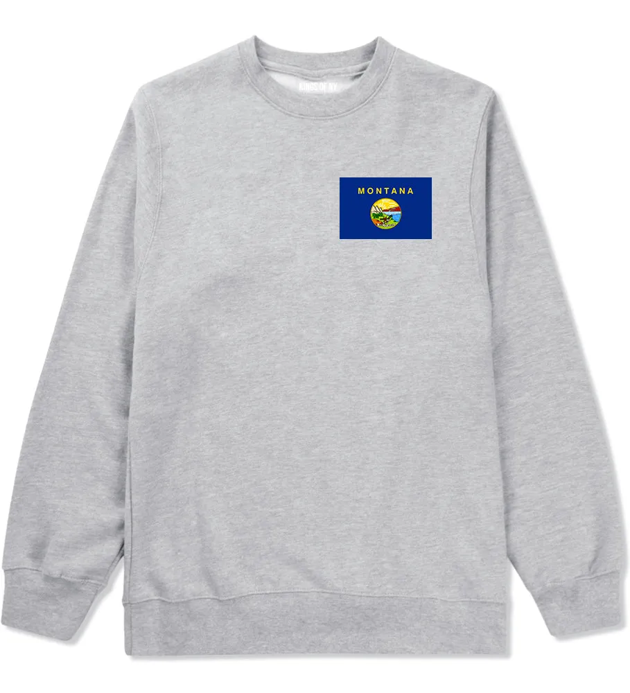 Montana State Flag MT Chest Mens Crewneck Sweatshirt