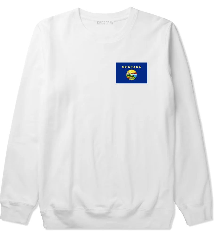 Montana State Flag MT Chest Mens Crewneck Sweatshirt