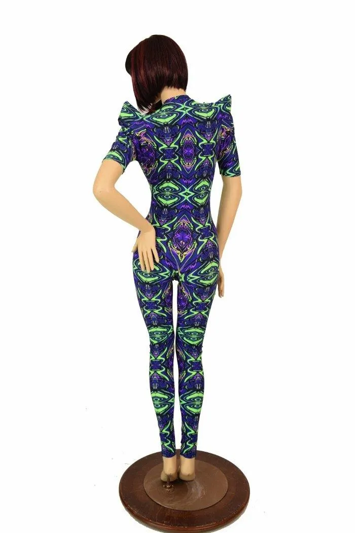 Neon Melt Sharp Shoulder Catsuit