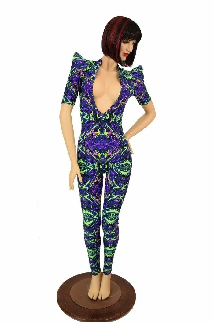 Neon Melt Sharp Shoulder Catsuit