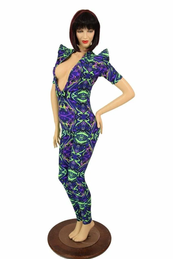 Neon Melt Sharp Shoulder Catsuit