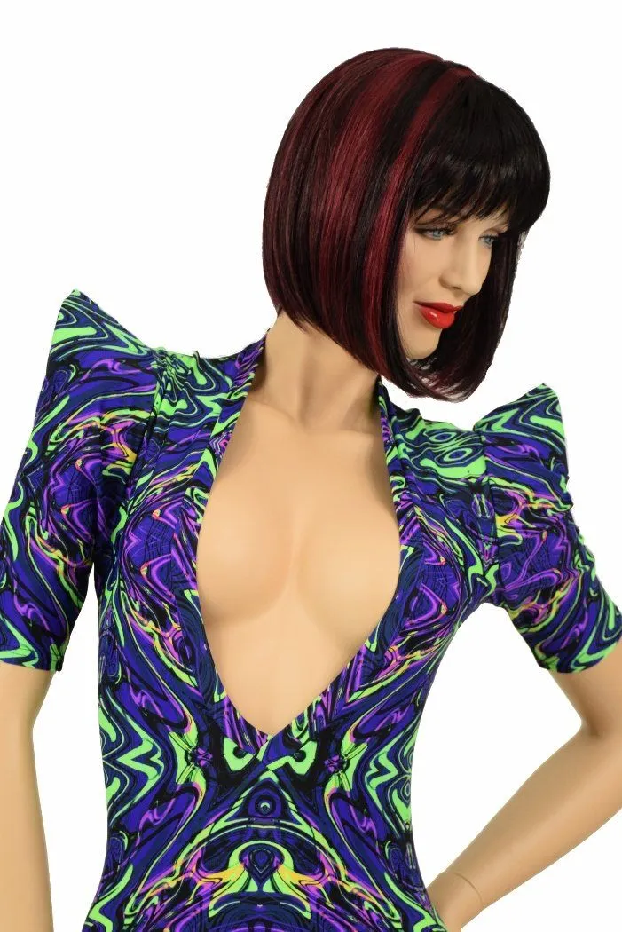 Neon Melt Sharp Shoulder Catsuit