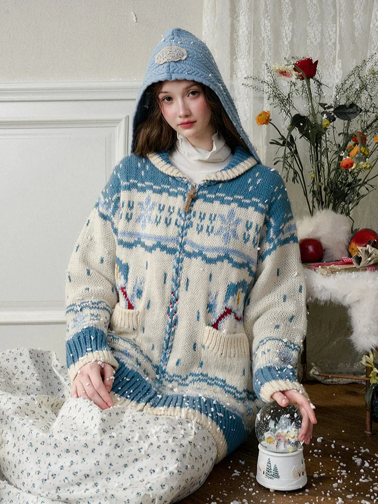 Nordic Island Wool Knitted Cardigan