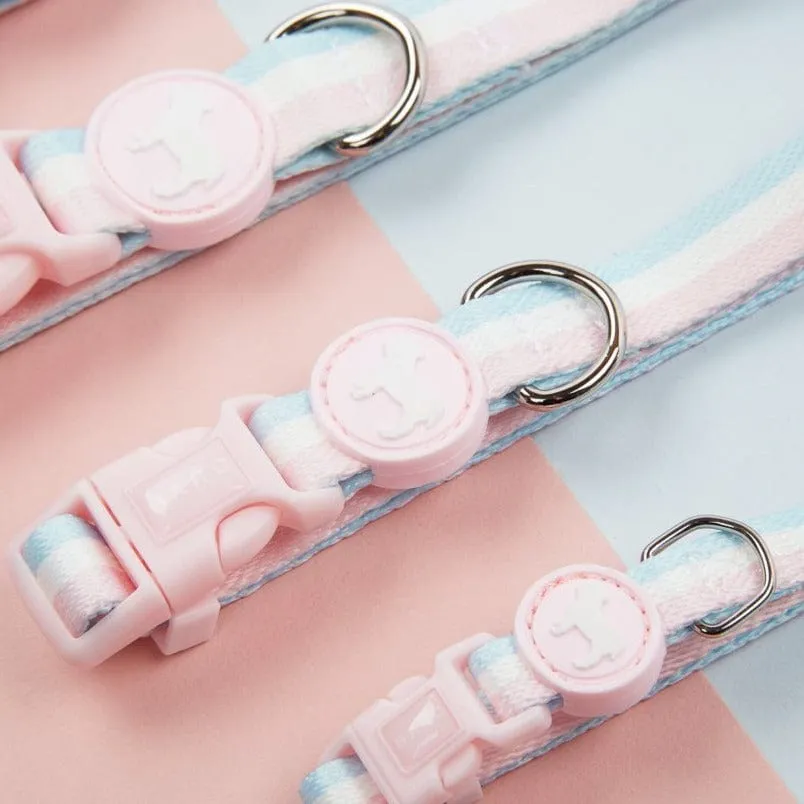 Nylon Fabric Dog Collar | Candyfloss Stripe