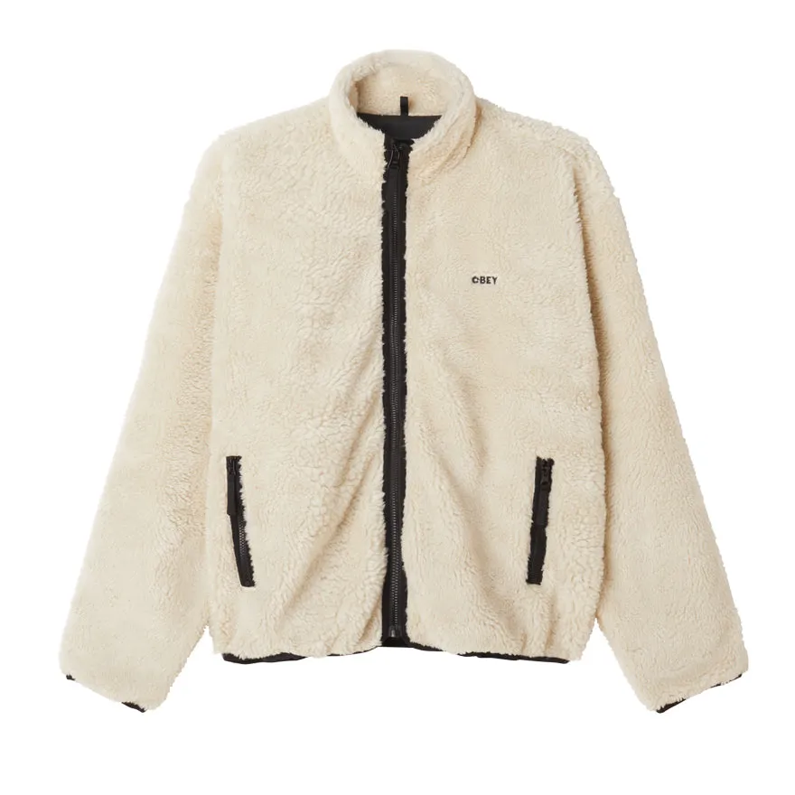 Obey Icon Face Sherpa Jacket Unbleached 121800564 UBL