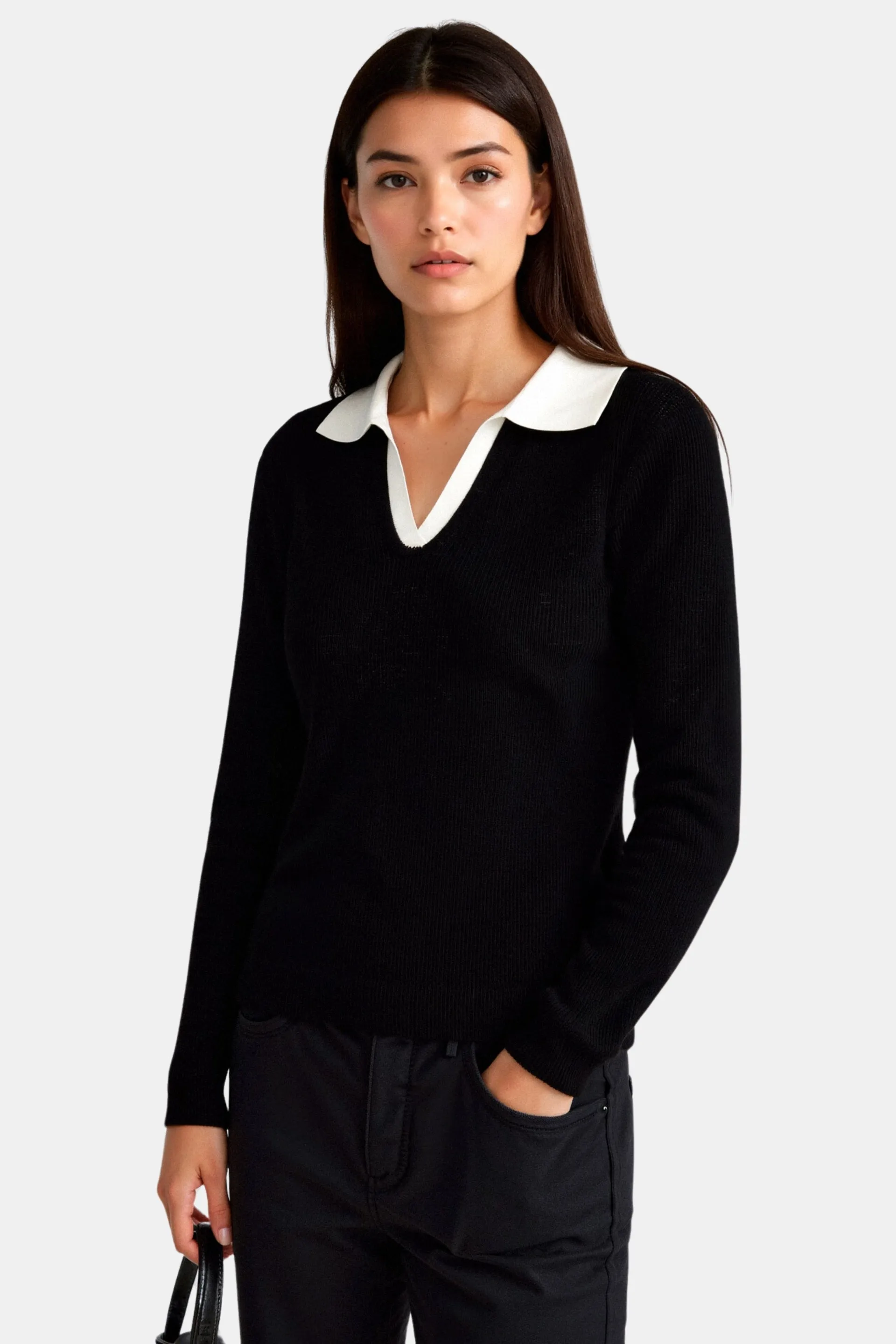 Old Money Women's Fashionable Lapel Fresh And Elegant Knitted Polo T-Shirt