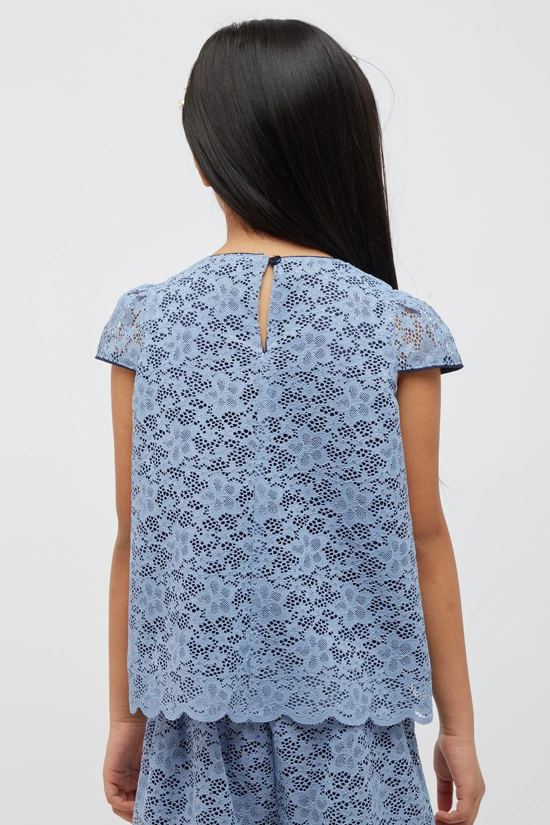 One Friday Lace Ice Blue Top