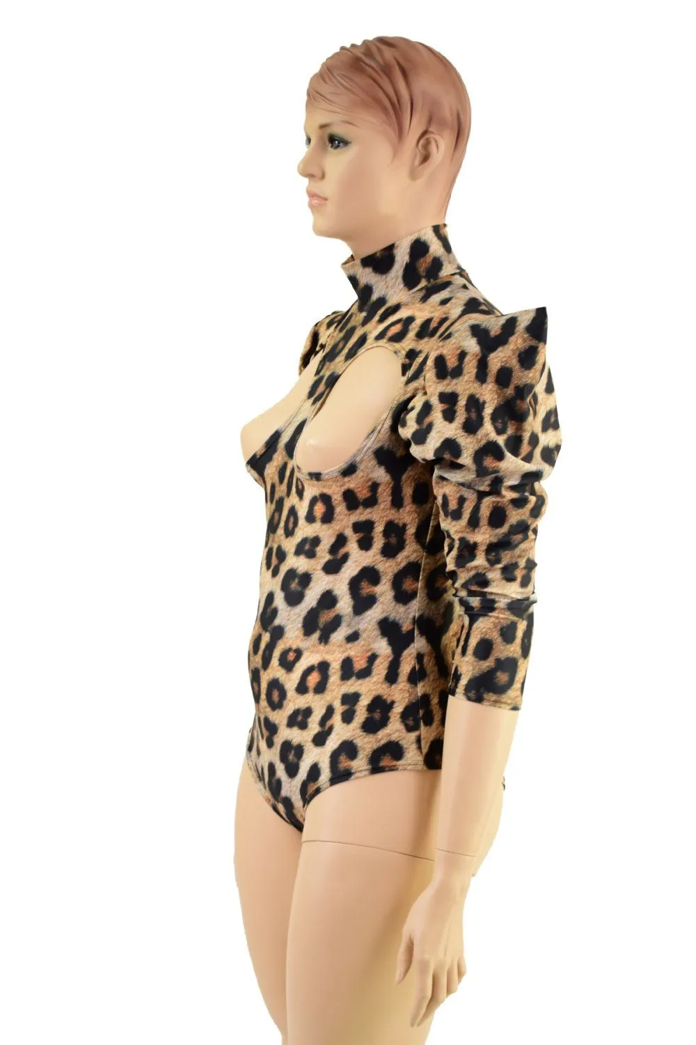 Open Bust Leopard Print Romper (Body Stickers Sold Separately)